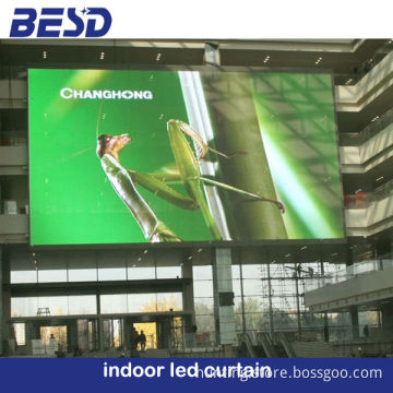 slim cabinet light weight full color tube chip indoor led curtain, mesh led display